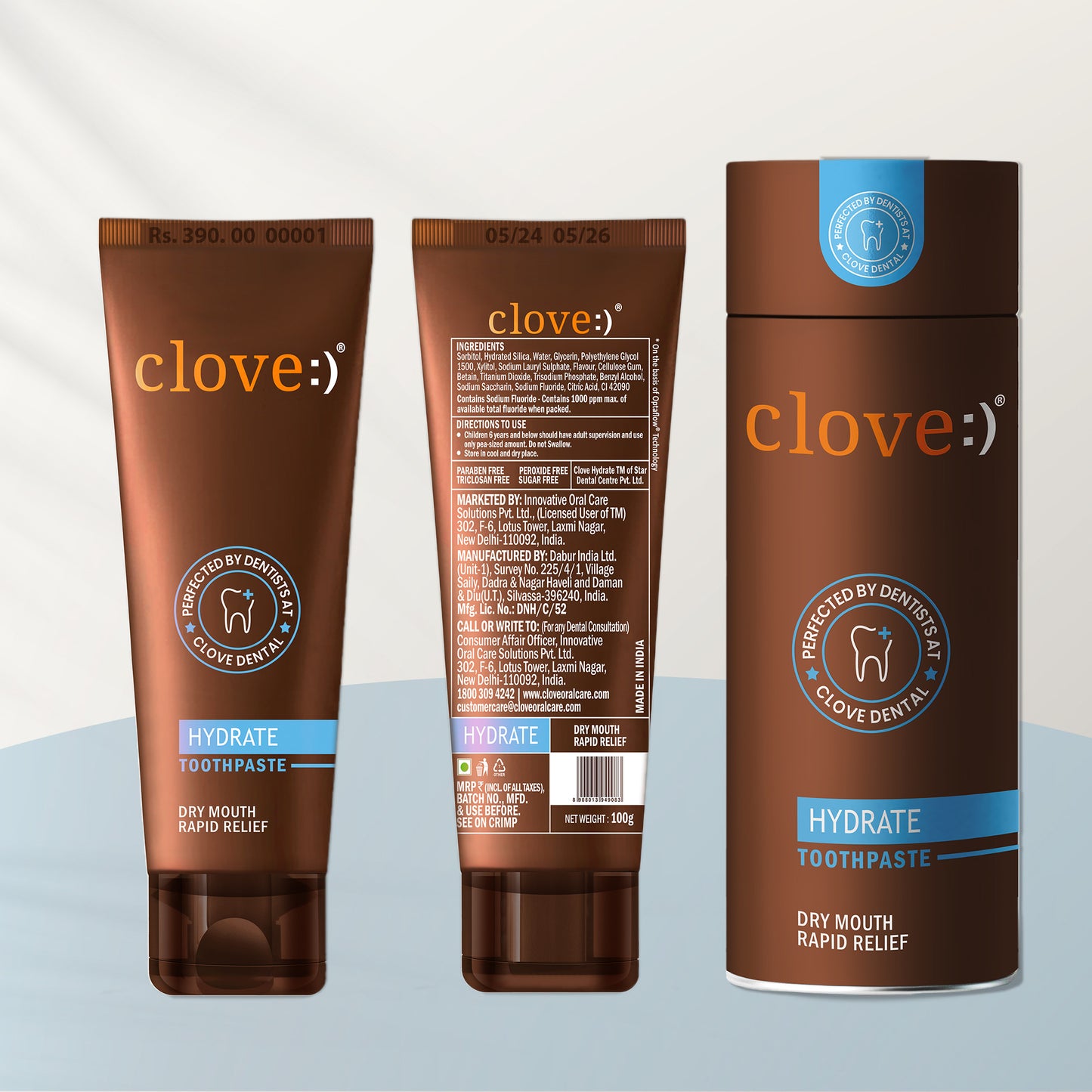 Clove Hydrate Toothpaste for Dry Mouth and Smokers