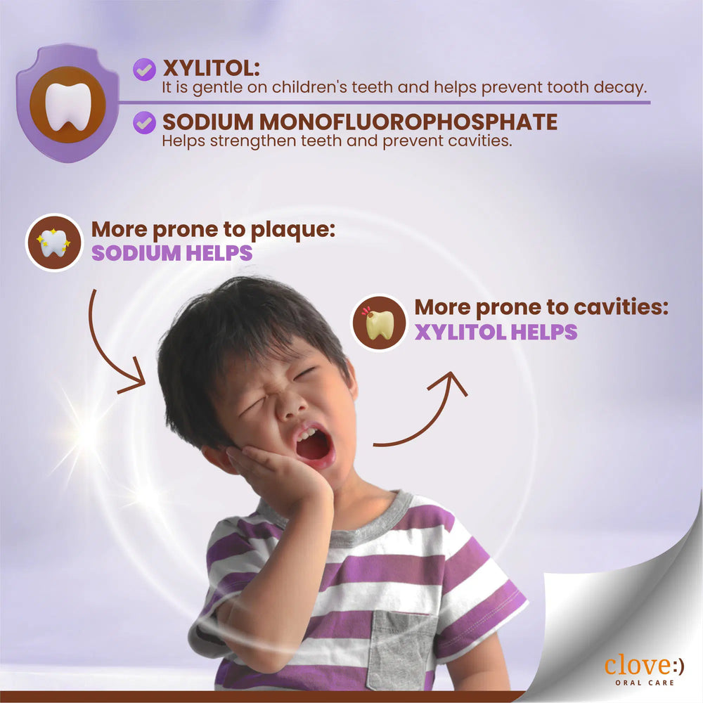 
                  
                    Clove kids toothpaste with safe ingredients
                  
                