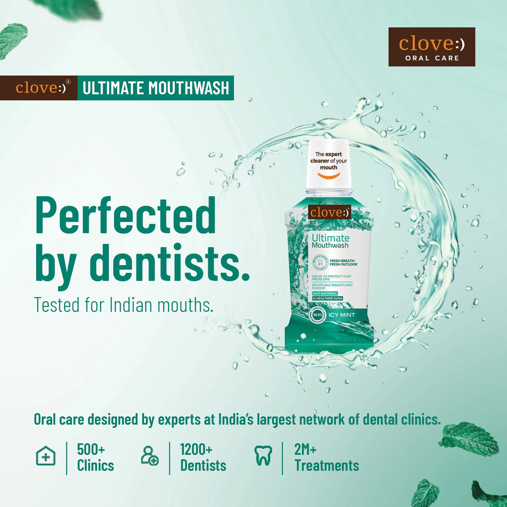 
                  
                    Clove Ultimate Mouthwash Perfected By Dentists
                  
                